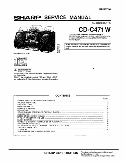 SHARP CD-C471 S.M.
